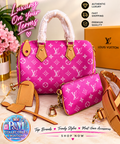 Pink Louis Vuitton duffle bag/accessories